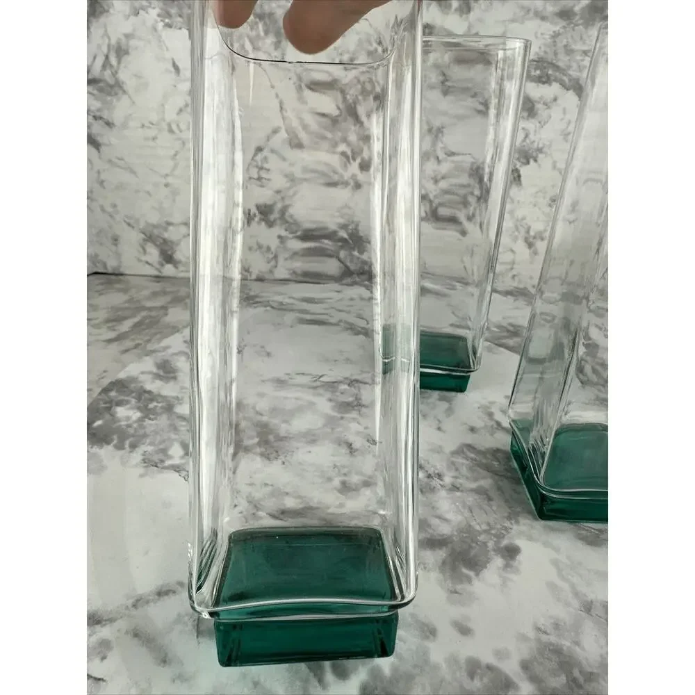 Luigi Bormioli Van Gogh Aqua Green Base Highball Square Glass‎ Set of 4